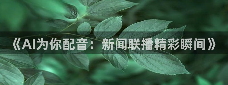 《AI为你配音：新闻联播精彩瞬间》