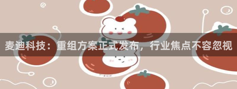 麦迪科技：重组方案正式发布，行业焦点不容忽视